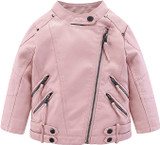 Kid Girl Motorcycle Leather Jacket