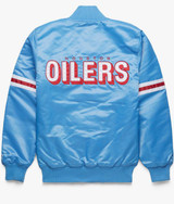 Houston Oilers Light Blue Satin Bomber Jacket