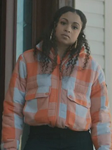 The Chi Season 5 Hannaha Hall Orange Check Jacket