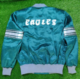Mens Philadelphia Eagles Kelly Green Striped Satin Jacket