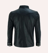 Men’s Classic Style Leather Shirt