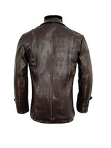 Men’s Stylish Cafe Racer Distressed Brown Biker Leather Jacket