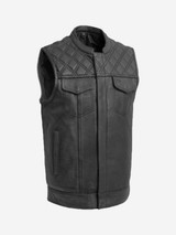 Men’s Black Motorcycle Leather Vest Men’s Black Motorcycle Leather Vest
