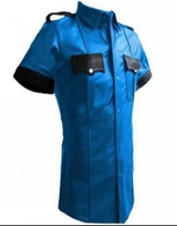 Mens Very Hot Genuine Blue & Black Leather Shirt Mens Very Hot Genuine Blue & Black Leather Shirt