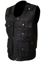 WWE Dean Ambrose Tactical Black Leather Vest