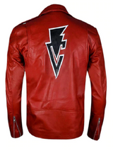 Fergal Devitt Red Biker Leather Jacket