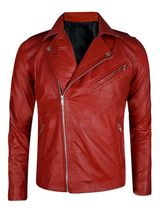 Fergal Devitt Red Biker Leather Jacket