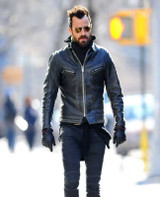 Justin Theroux Vintage Black Leather Jacket