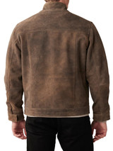 Mens Brown Suede Biker Leather Jacket