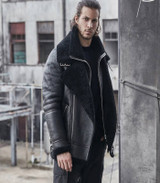 Mens Short Fur Fashion Shearling Coat