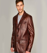 New Mens Brown Leather Blazer New Mens Brown Leather Blazer