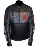 Honda Black Biker Leather Jacket Honda Black Biker Leather Jacket