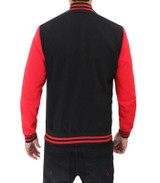 Men's Stylish Black and Red Varsity Jacket