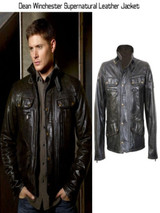 Supernatural Jensen Ackles Black Leather Jacket
