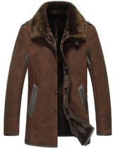 Mens Glamorous Shearling Brown Reacher Style Coat Mens Glamorous Shearling Brown Reacher Style Coat