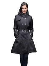 Womens Stylish Black Bomber Fur Collar Coat Womens Stylish Black Bomber Fur Collar Coat