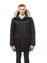 Mens Decent Black Long Hooded Jacket Mens Decent Black Long Hooded Jacket