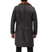 Mens Glamorous Dark Brown Shearling Leather Coat