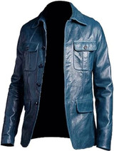 Mens Vintage Four Pocket Genuine Leather Jacket