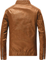 Men's Vintage Standup Collar Biker Leather Jacket