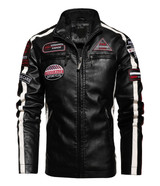 Men’s Embroidered Aviator Biker Leather Jacket