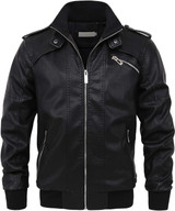 Men's Casual Full Zip Moto Bomber Jacket