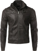 Men's Casual Long Sleeve Moto Racer Leather Jacket Men's Casual Long Sleeve Moto Racer Leather Jacket