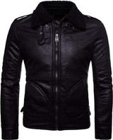 Men's Stand Collar Warm Motorcycle Leather Jacket Men's Stand Collar Warm Motorcycle Leather Jacket
