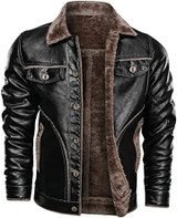 Men's Thick Warm Windbreaker Genuine Leather Jacket