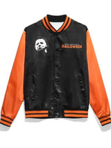 Halloween Men's Bomber Black and Orange Jacket Halloween Men's Bomber Black and Orange Jacket