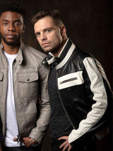 Sebastain Stan Black & White Leather Jacket