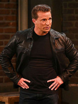 Steve Burton General Hospital Black Leather Jacket