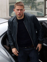 Charlie Hunnam Blue Leather Jacket
