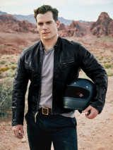 Henry Cavil Black Leather Jacket