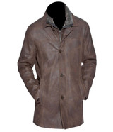 Mens Destino Brown Distressed Coat