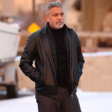 George Clooney Wolfs 2024 Black Leather Jacket George Clooney Wolfs 2024 Black Leather Jacket