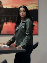 Found Lacey Quinn Green Leather Jacket