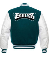 Philadelphia Eagles Varsity Green and White Jacket
