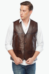 Men's Leather Vest Chestnut Men's Leather Vest Chestnut