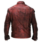 Star Lord Guardians Of Galaxy Halloween Movie Costume Wax Maroon Leather Jacket