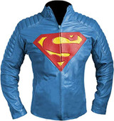 Mens Superman Blue Smallville Jacket Leather