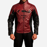 Superman Smallville Maroon Black Leather Jacket Superman Smallville Maroon Black Leather Jacket
