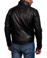 BATMAN ARKHAM KNIGHT MEN'S BLACK LEATHER COSTUME JACKET