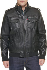 Men's Black Leather Aviator Bomber Jacket Men's Black Leather Aviator Bomber Jacket