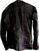 Mens Biker Distressed Genuine Leather Jacket