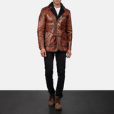 Newly Brown Fur Leather Coat