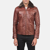 Evan Hart Fur Brown Leather Jacket Evan Hart Fur Brown Leather Jacket