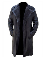 Mens Long Trench Leather Coat