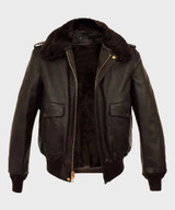 Mens A2 Brown Aviator Bomber Leather Jacket Mens A2 Brown Aviator Bomber Leather Jacket
