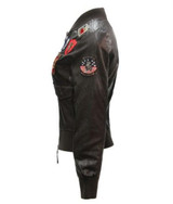Top Gun Womens Bomber Vegan Leather Jacket